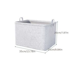 1pc Household Storage Box; Fabric Storage; Clothes Basket; Clothing Debris Box; Extra Large Wardrobe; Drawer Storage Box (Color: White, size: 35*25*20)