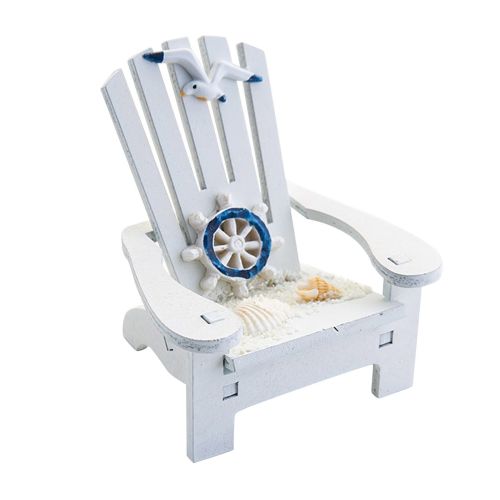 Beach Chair Home Decoration Creative Cute Ocean Beach Chair Ornament Wooden Craft Mini Miniature Kids Toy Decoración Hogar