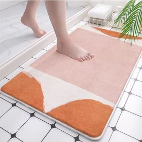 Absorbent Bathroom Bath Mat Quick Drying Coral Fleece Bathroom Rug Non-slip Entrance Doormat Floor Mats Carpet Pad Home Decor (Specification: 40x60cm, Color: coral fleece F)